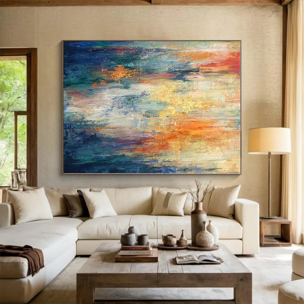 “Colorful Vertical Streaks Abstract” - Abstract Painting On Canvas PS0416