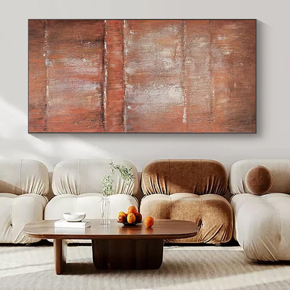 “Rust - Toned Abstract Layers” - Textured Abstract Painting On Canvas PS0214