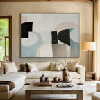 “Pastel and Black Abstract Fusion” - Abstract Painting on Canvas, Perfect for Bedroom & Reading Nook DKS583