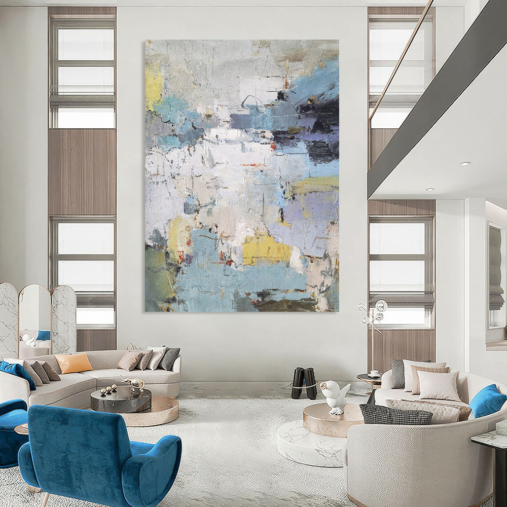 “Colorful Abstract Mosaic” - Vibrant Abstract Painting On Canvas DS352