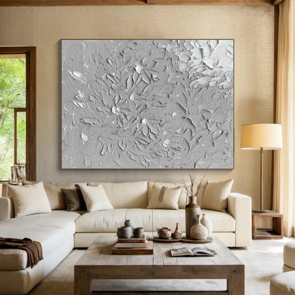 Gray Textured Patterns “Concrete Poetry” - Painting On Canvas PS0811