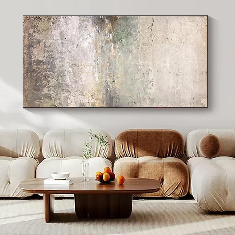 “Gray - Green Textured Abstract” - Subtle Abstract Painting On Canvas PS0120