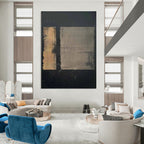 “Black & Grey Textured Abstract” - Subtle Abstract Painting On Canvas DS307