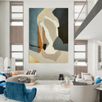 “Color - Blocked Shapes” - Geometric Forms in Muted Hues Painting On Canvas DS145