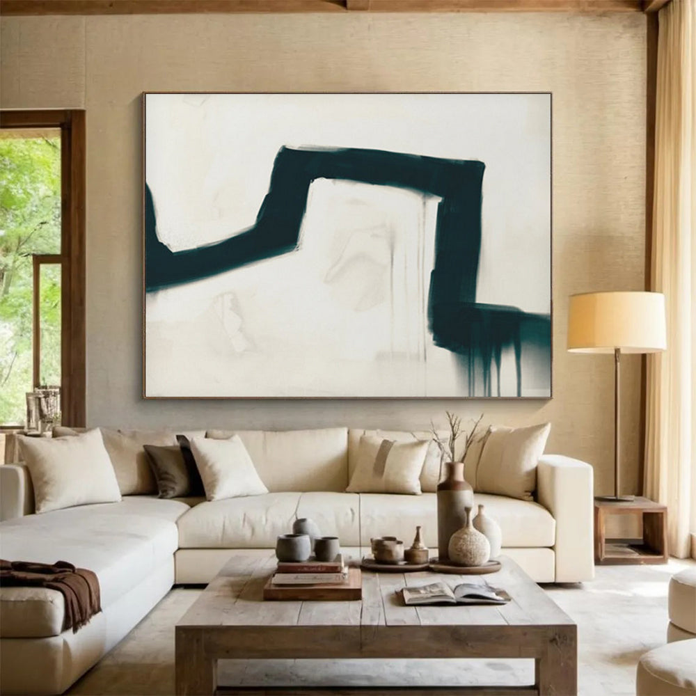 “Black and White Dripping Abstract” - Gestural Abstract Painting On Canvas PT115