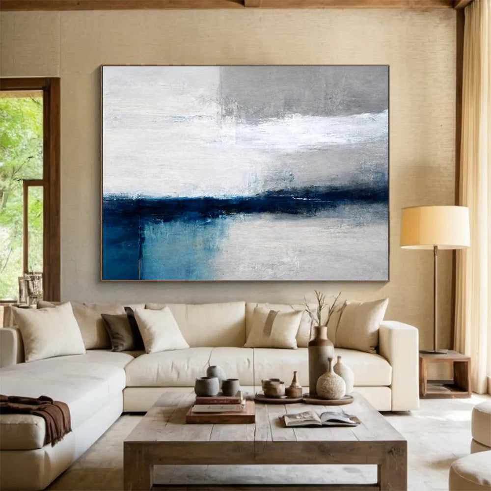 “Minimalist Sea Horizon” - Abstract Coastal Painting On Canvas PT053