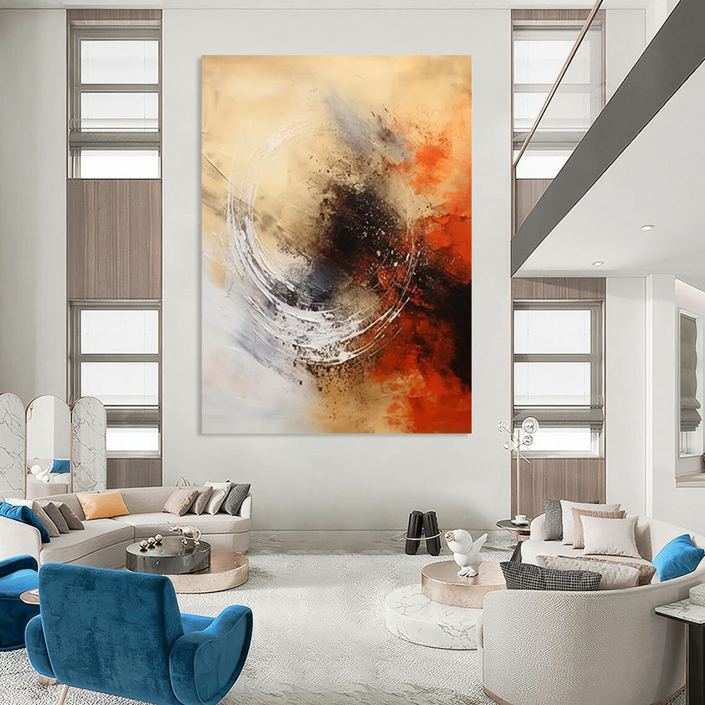 “Earthy Whirl” - Warm Tones & Circular Strokes Painting On Canvas DS121