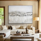 “Gray - White Textured Terrain” - Minimalist Abstract Painting On Canvas PT260