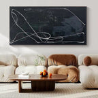 “Black - White Line Abstract” - Raw Abstract Painting On Canvas PS0161