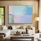 “Pastel Color Blocks” - Soft Abstract Painting On Canvas DKS481