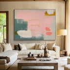 “Geometric Pastel Mix” - Minimalist Abstract Painting On Canvas DKS488