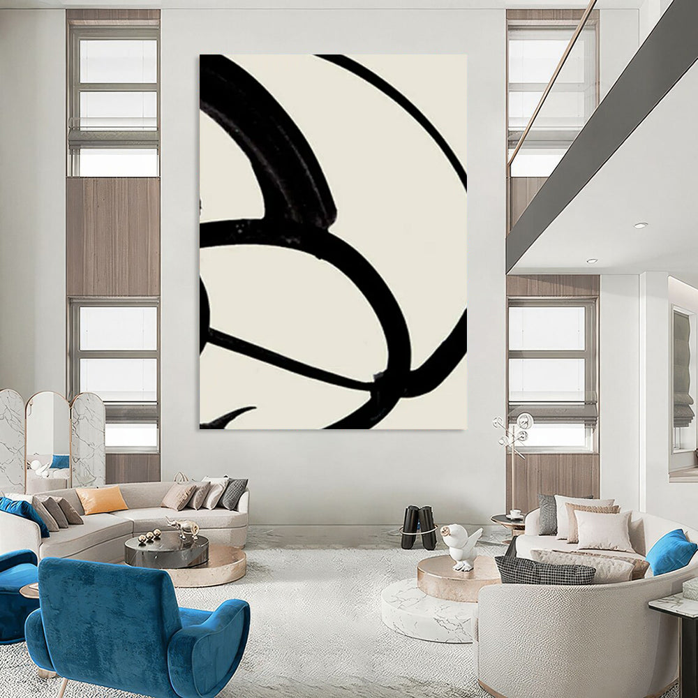 “Black Loops” - Abstract Calligraphy - Inspired Painting On Canvas PT2318