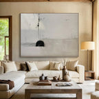 “Minimalist Black - White Dripping Abstract” - Minimalist Abstract Painting On Canvas PS0274