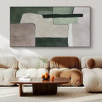 Green, Gray, Purple, White with Geometric Shapes "Muted Geometry" Abstract Painting On Canvas PS1434
