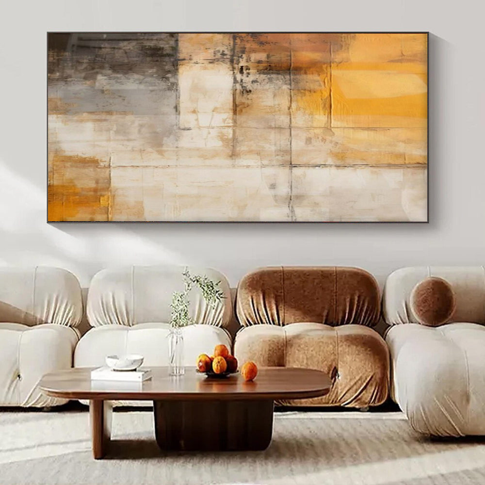 Soft Pinks, Oranges, and Creams with Curved Forms "Sunset Silhouettes" Abstract Shape - Focused Painting On Canvas PS1057