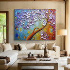“Van Gogh - Inspired Blossom Tree” - Textured Floral Painting On Canvas PT217