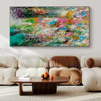 Repeated Colorful Chaos - Vibrant Duplicate Abstract Splatter Painting On Canvas PS1227