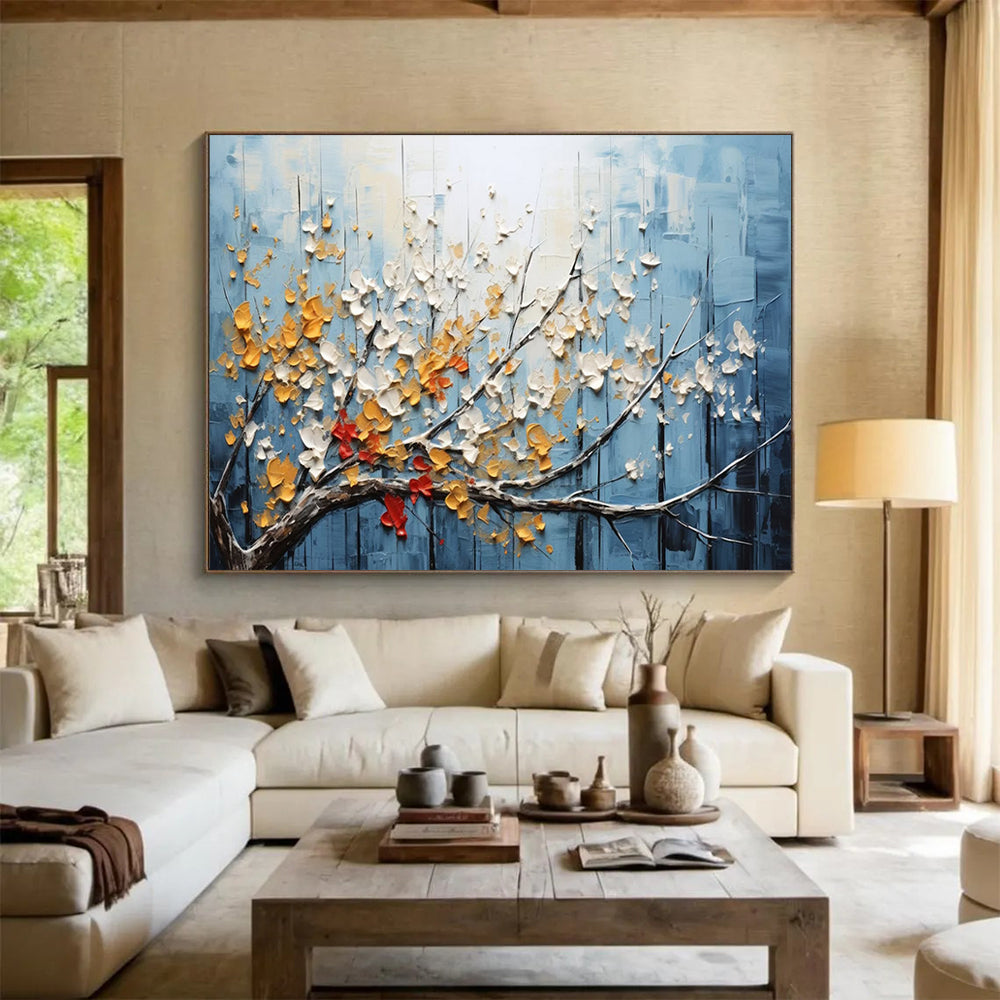 “Textured Blossom Tree Abstract” - 3D - Like Abstract Painting On Canvas PT160