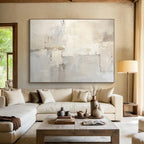 “Light Gray Abstract Composition” - Abstract Composition Painting, Fits Contemporary Hallway & Art Studio DKS624