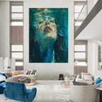 Submerged Serenity, Impressionistic Portrait, Sargent - Inspired, Painting On Canvas PT2121