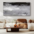 Black, White and Gray with Textured Layers "Urban Grunge" Abstract Painting On Canvas PS1150