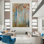 “Golden Autumn Birch Forest” - Impressionist - Inspired Landscape Painting On Canvas PT1437
