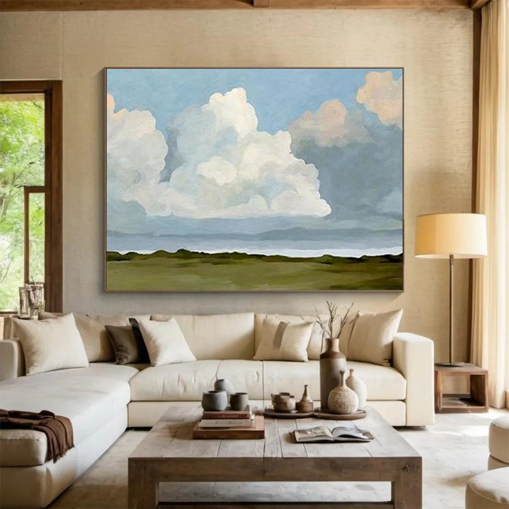 “Big Sky Abstract” - Minimalist Landscape Painting On Canvas DKS405