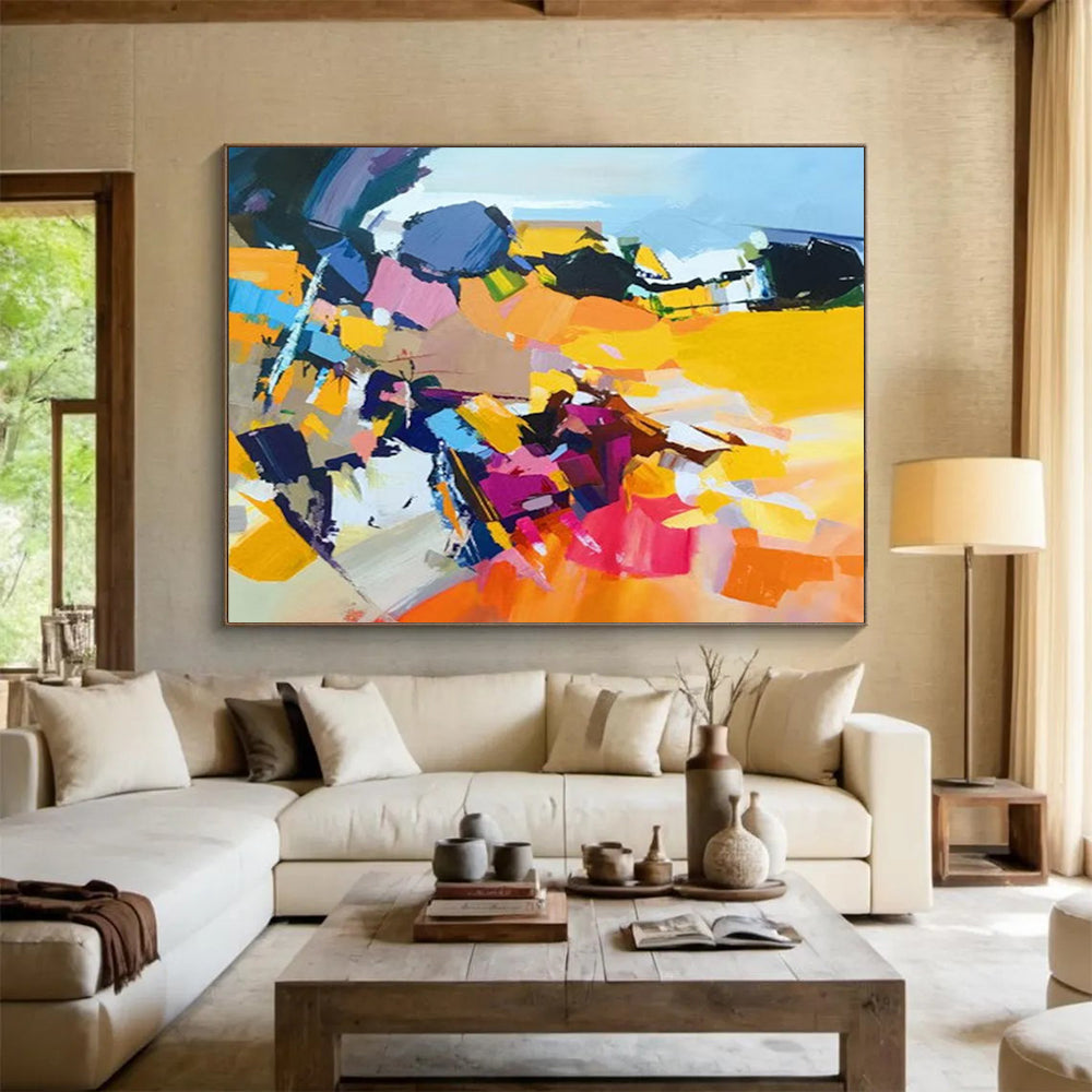 “Bold Color Block Abstract” - Dynamic Modern Painting On Canvas PT187