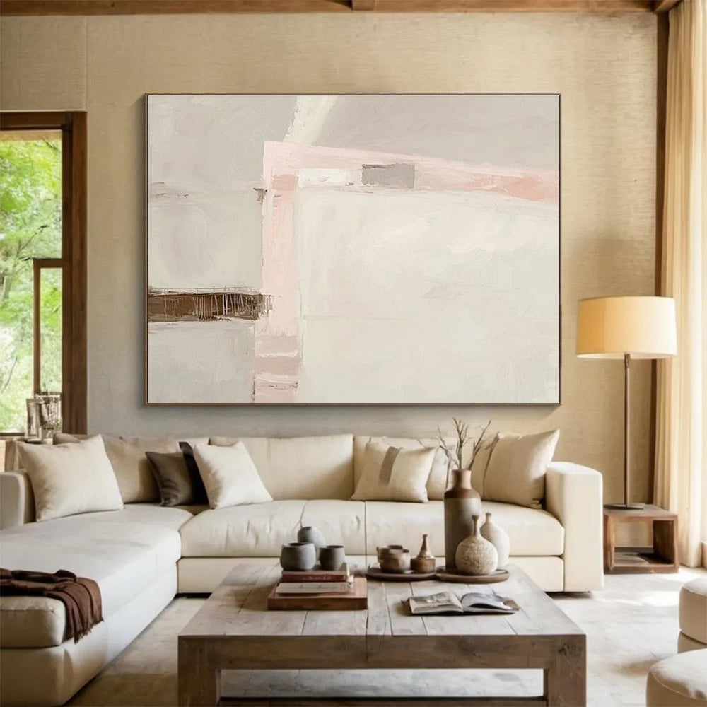 “Soft Pastel Abstract” - Minimalist Abstract Painting On Canvas DKS432