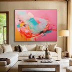 “Pink - Dominant Color Burst” - Vibrant Abstract Painting On Canvas DKS502