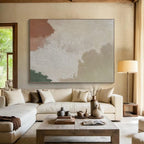 “Soft Color Patches” - Beige, Brown, Green Abstract Color Block Painting On Canvas PS0391