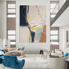 “Minimalist Line Abstraction” - Minimalist Abstract Painting On Canvas DS037