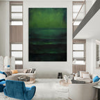 “Gradient Green Abstract Scene” - Minimalist Abstract Painting On Canvas PT1189