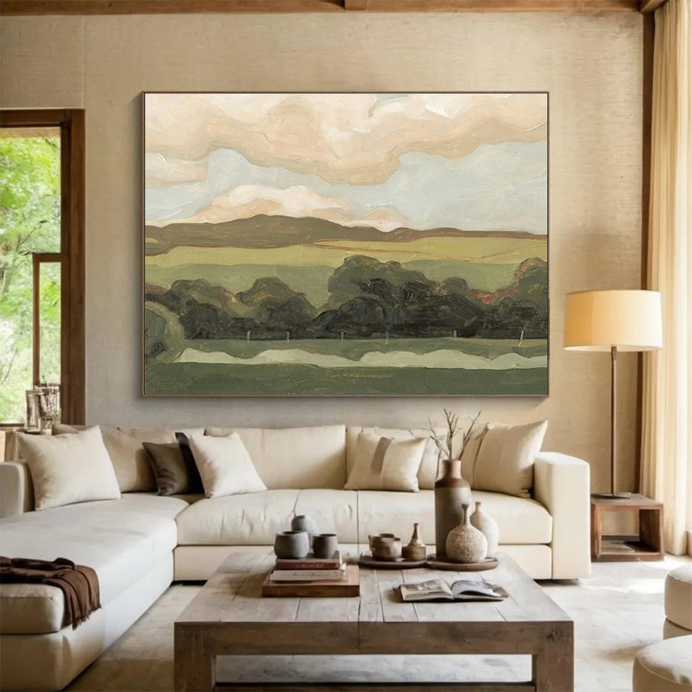 “Rolling Fields” - pastoral Landscape Painting On Canvas DKS425