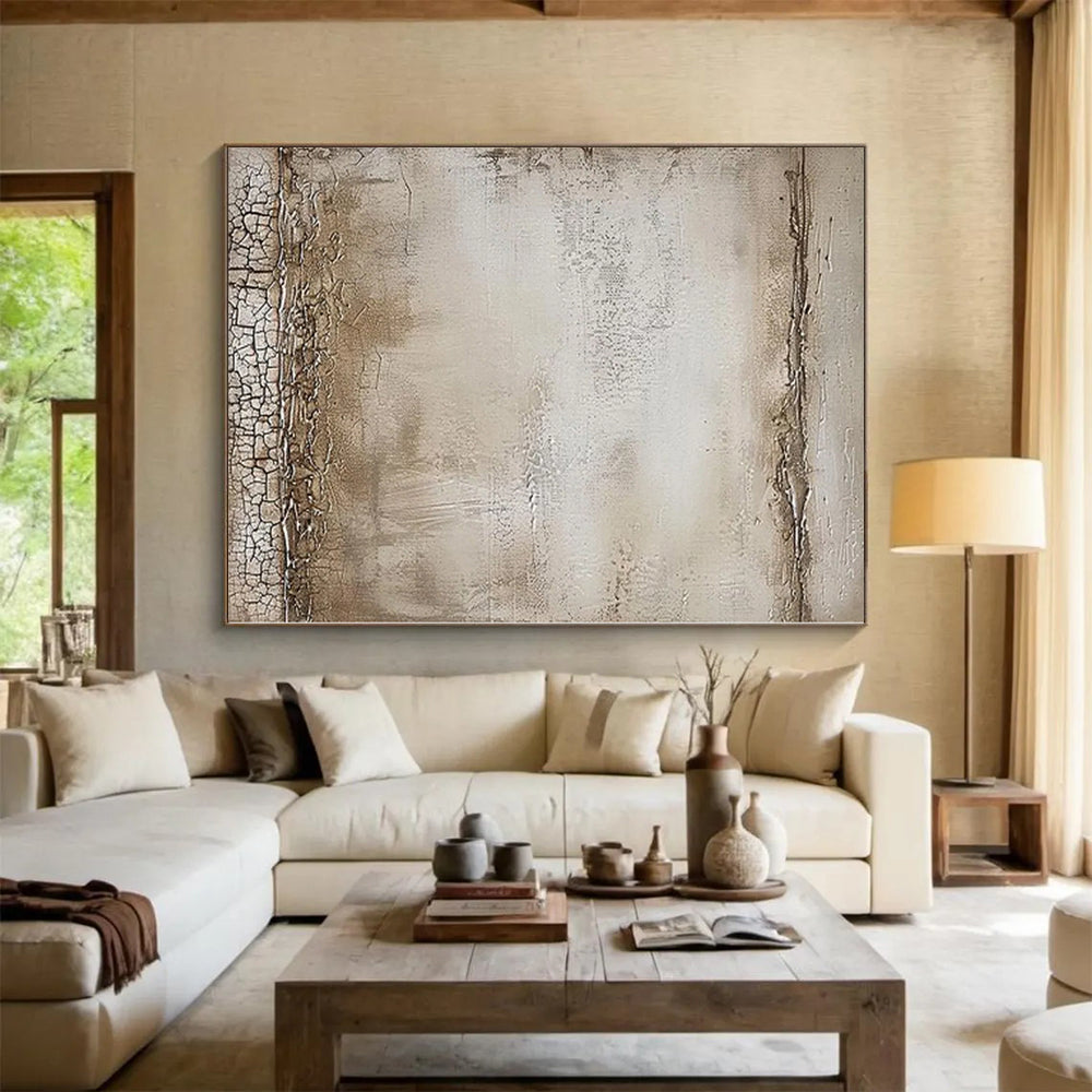 “Vintage Textured Abstract” - Rustic Abstract Painting On Canvas PS0083