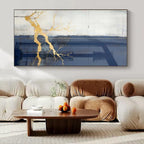 White, Gray, and Gold Branches "Gilded Nature" Abstract Nature - Inspired Painting On Canvas PS1049