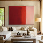 “Crimson Gradient Field” - Red - Toned Gradient Abstract Color - Field Painting On Canvas PS0744