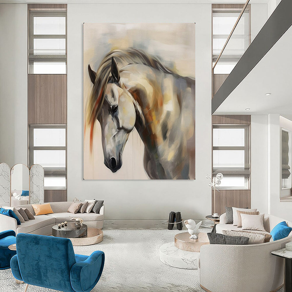 Ethereal Equine Soft - Hued Abstract Horse, Painting On Canvas PT2144