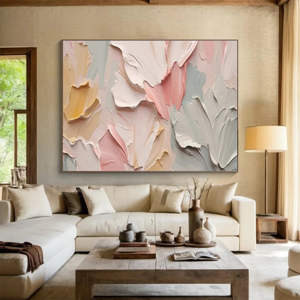 Pastel Petals - Abstract Floral Acrylic Painting, Great for Nursery & Dressing Room DKS667