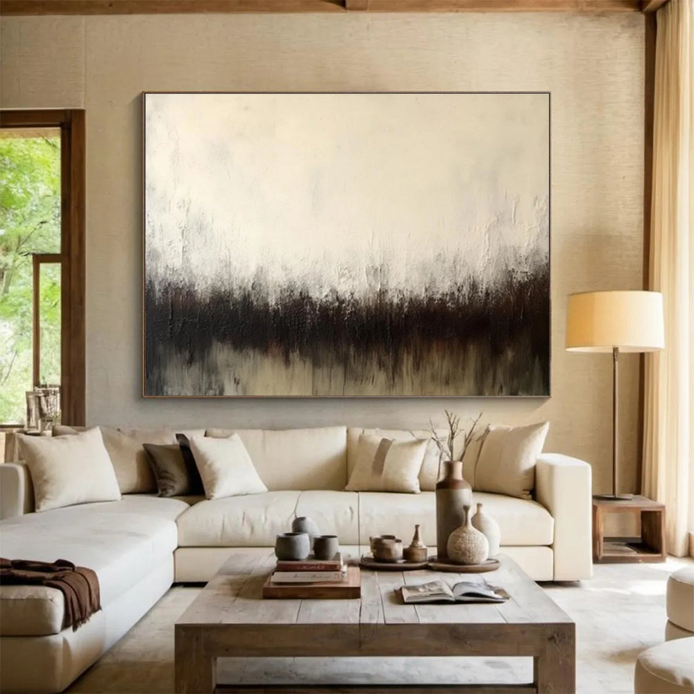 Dark Horizon on Light - Dramatic Landscape Painting On Canvas DKS333