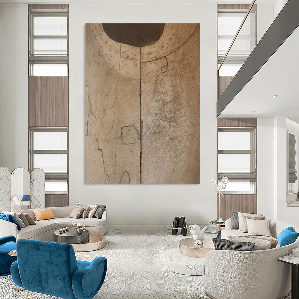 “Brown Line Abstract” - Abstract, Linear - Styled Painting On Canvas PT1660