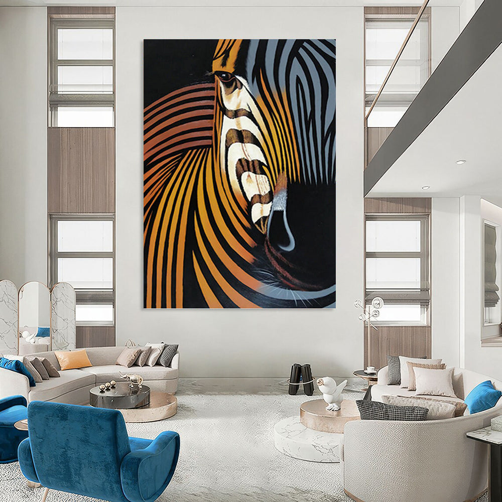 “Color - Revamped Zebra Profile” Painting On Canvas PT1447