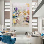 “Vibrant Palette Knife Abstract” - Impasto Abstract Painting On Canvas PT1035