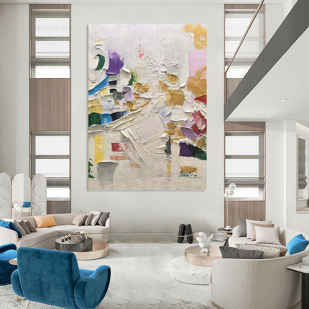 “Vibrant Palette Knife Abstract” - Impasto Abstract Painting On Canvas PT1035