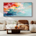 Colorful Patchwork, "Summer Mosaic" – Palette Knife Abstract Painting On Canvas PS1031
