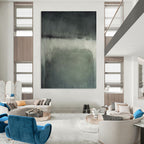 “Grey - Green Abstract Wash” - Minimalist Abstract Painting On Canvas PT1193