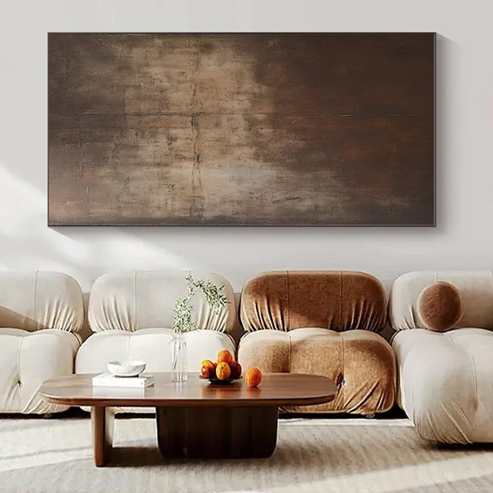 Brown with Gradient Textures "Time's Patina" Abstract Painting On Canvas PS1367