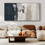 “Gray - White - Blue Textured Seaside” - Dreamy Abstract Painting On Canvas PS0131