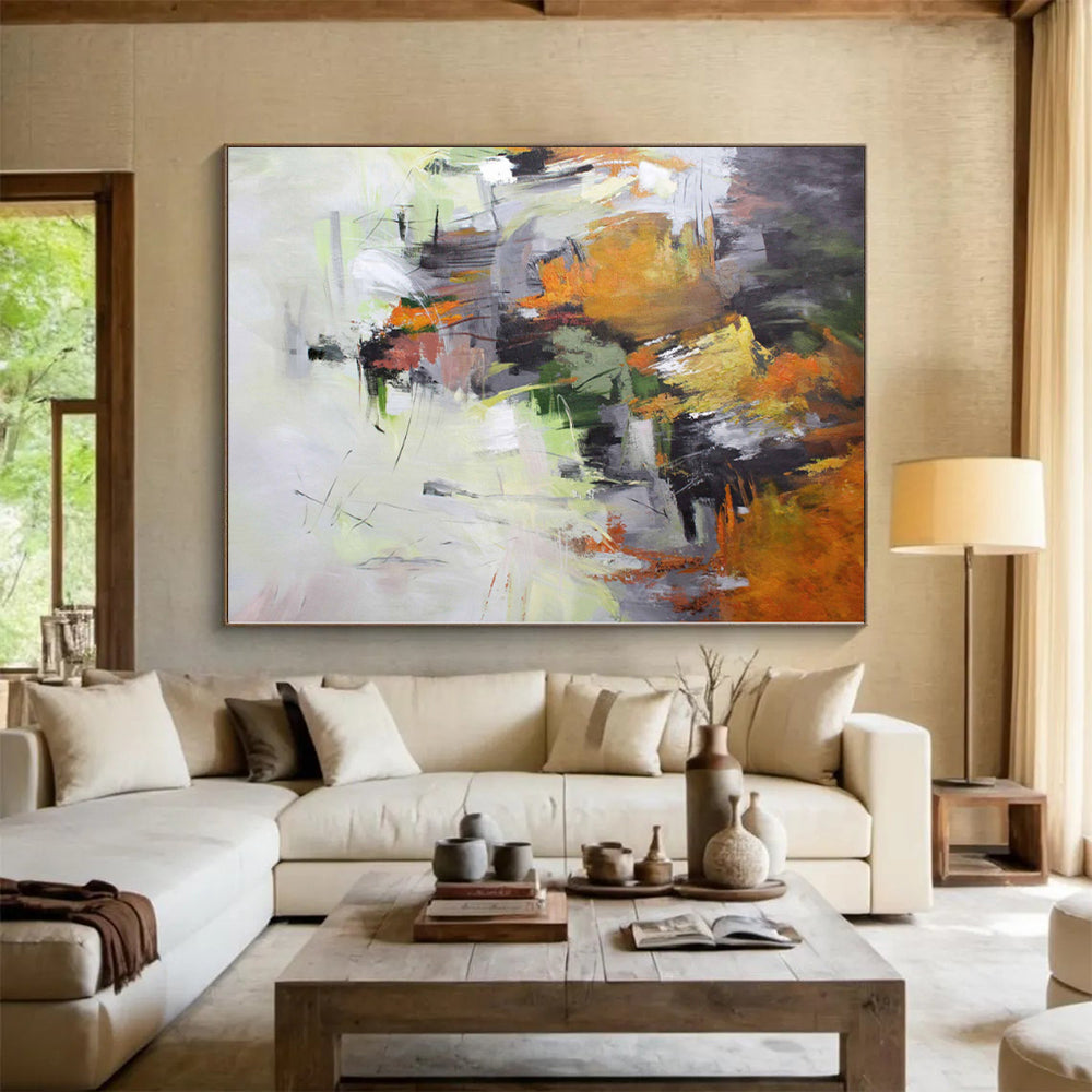 “Vibrant Abstract of a Colorful Landscape” - Fauvist Abstract Painting On Canvas PS0261