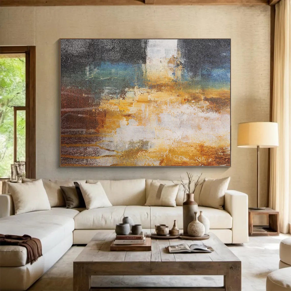 Muted Tones Abstract Landscape Painting On Canvas DKS012